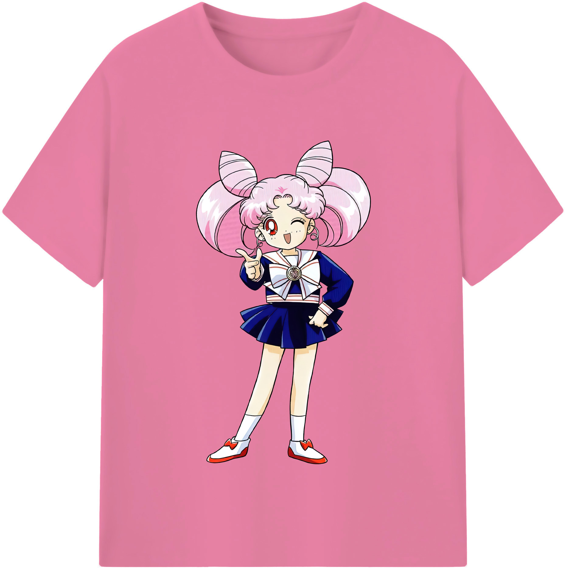 （画像用） 美少女戦士セーラームーン ちびうさ Sailor Moon Chibiusa Tsukino Usagi Small Lady Serenity 綿100％半袖Tシャツ（フロントプリント）